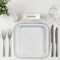 24 Count White Square Paper Dessert Plates for Wedding Birthday Baby Shower Party Disposable Supplies 7 Inch